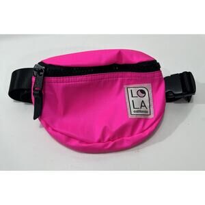 LOLA Moonbeam Bum Bag Women's Small Laser Pink Logo Patch Adjustable Strap NEW